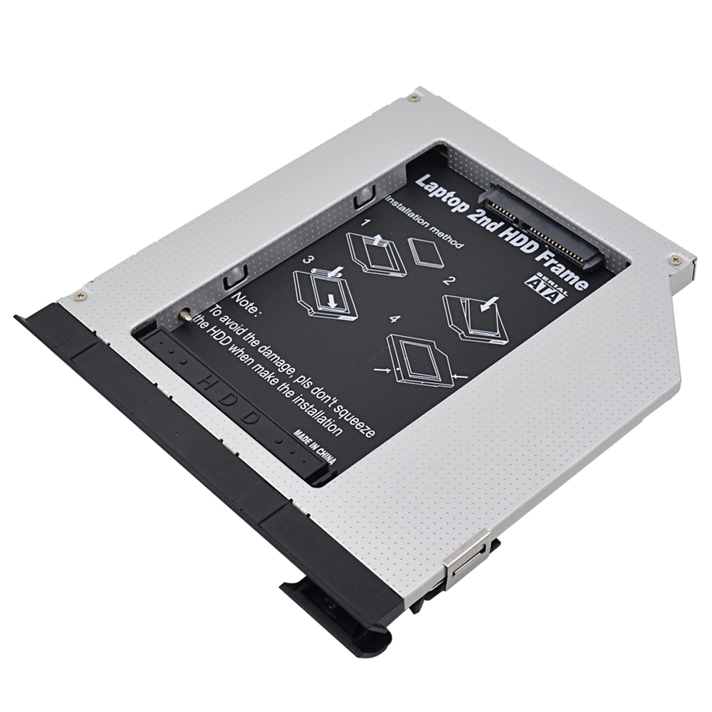 For Dell Latitude E6320 E6420 E6520 E6330 E6430 E6530 optibay Aluminum 2nd HDD Caddy 9.5mm SATA 3.0 2.5SSD DVD HDD Case Adapter. 
