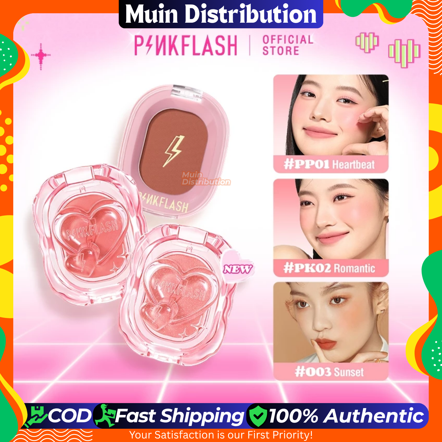 PinkFlash OhMyHoney Naturally Pigmented Blusher Highlight Contour Face Makeup Soft Powder Blush