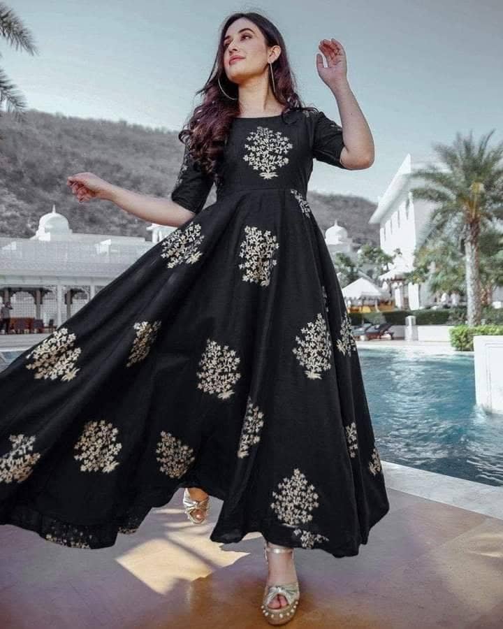 Latest Designed, High Quality Cotton Fabric, Exclusive, Fashionable,  Stylish and Comfortable, Gown for Women - Lehenga For Girls