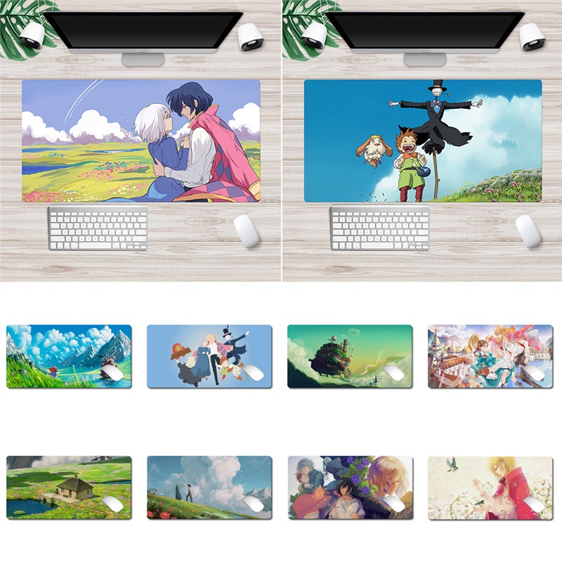 H&L Anime Howl's Moving Castle Patterned Mouse Pad Computer Keyboard Anti-Slip Pad Desk Decoration Pad