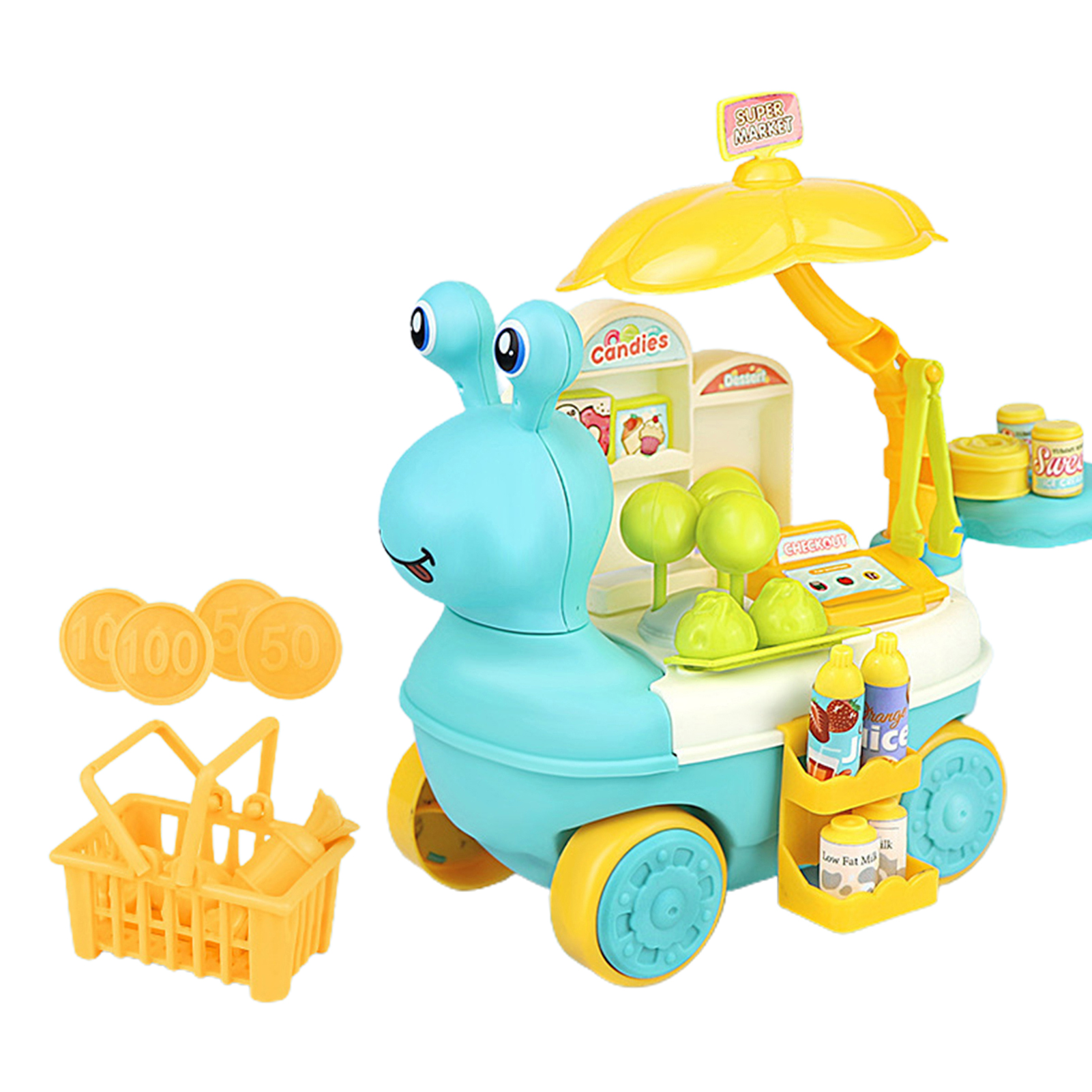 1 Set Vending Machine Lovely Cute Snail Shaped Ice Cream Cart for Kids