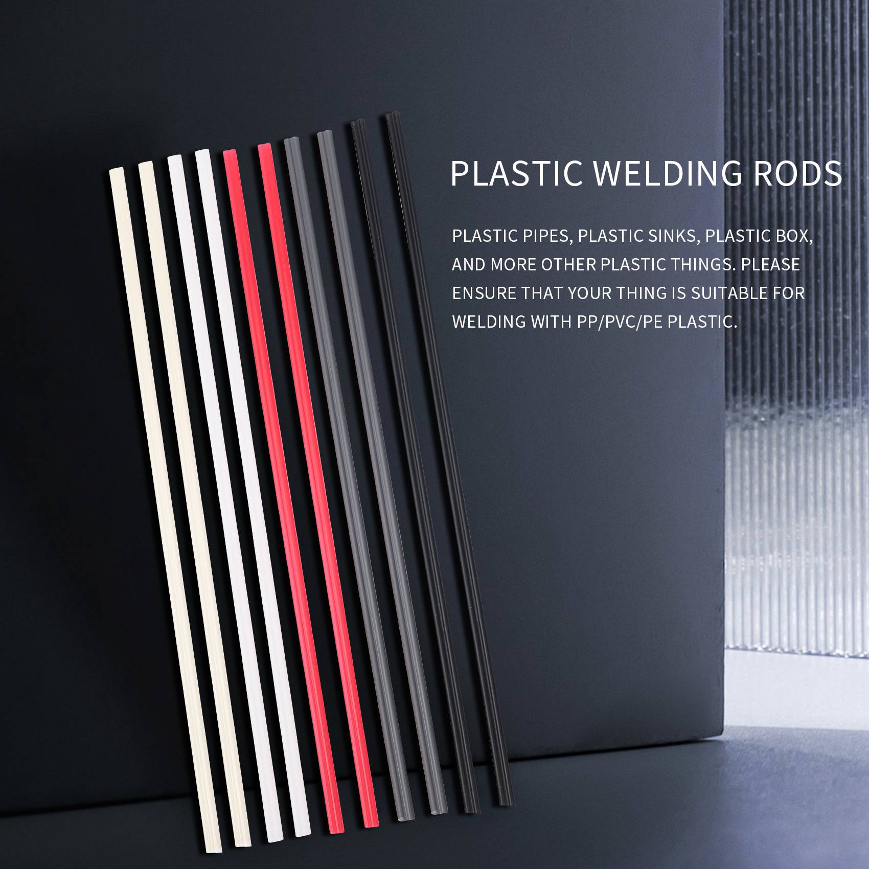 50PCS Welding Rods - PP/PVC/PE Plastic Welder Rods(Each Color 10PCS)