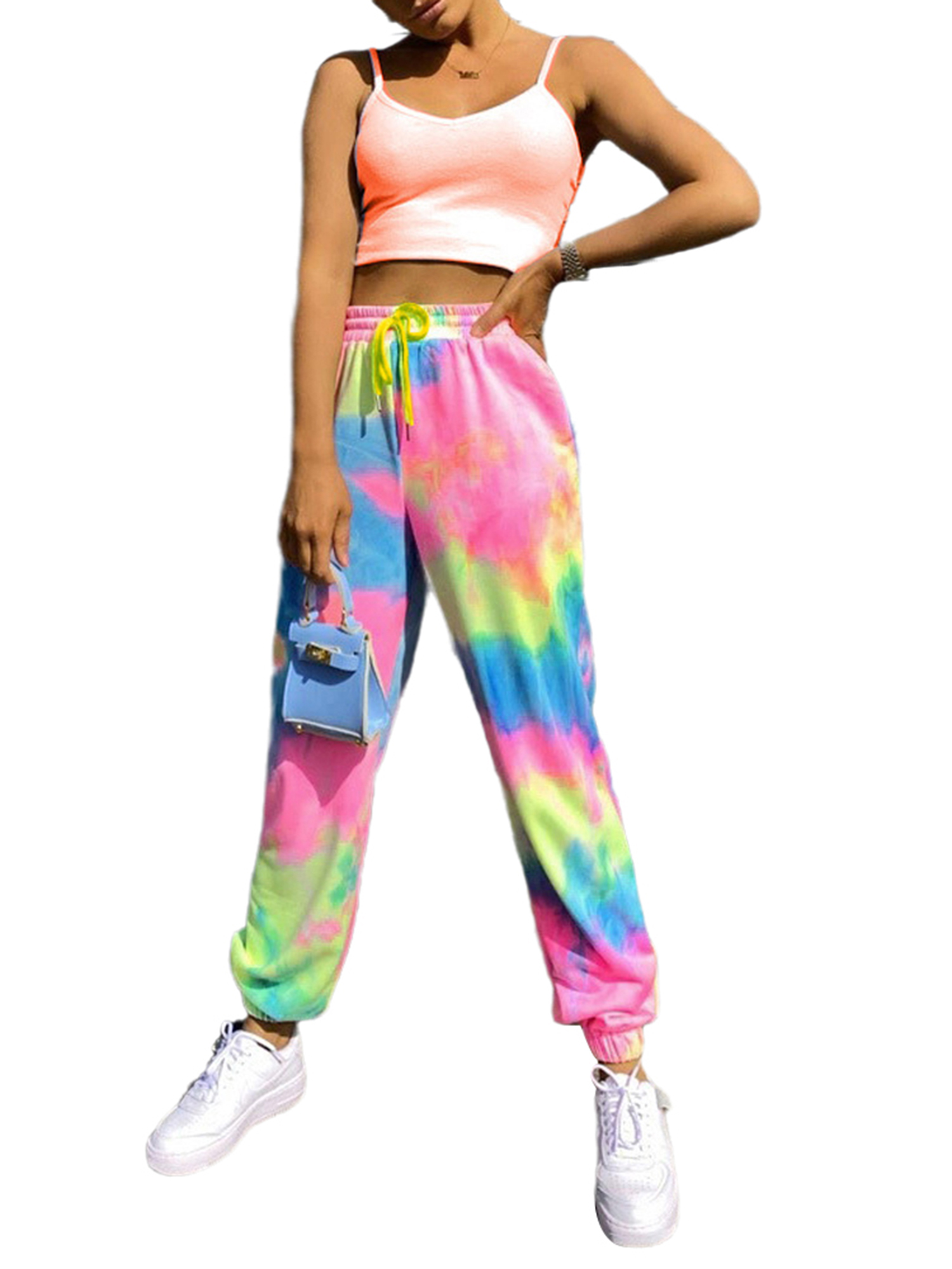 neon tie dye joggers