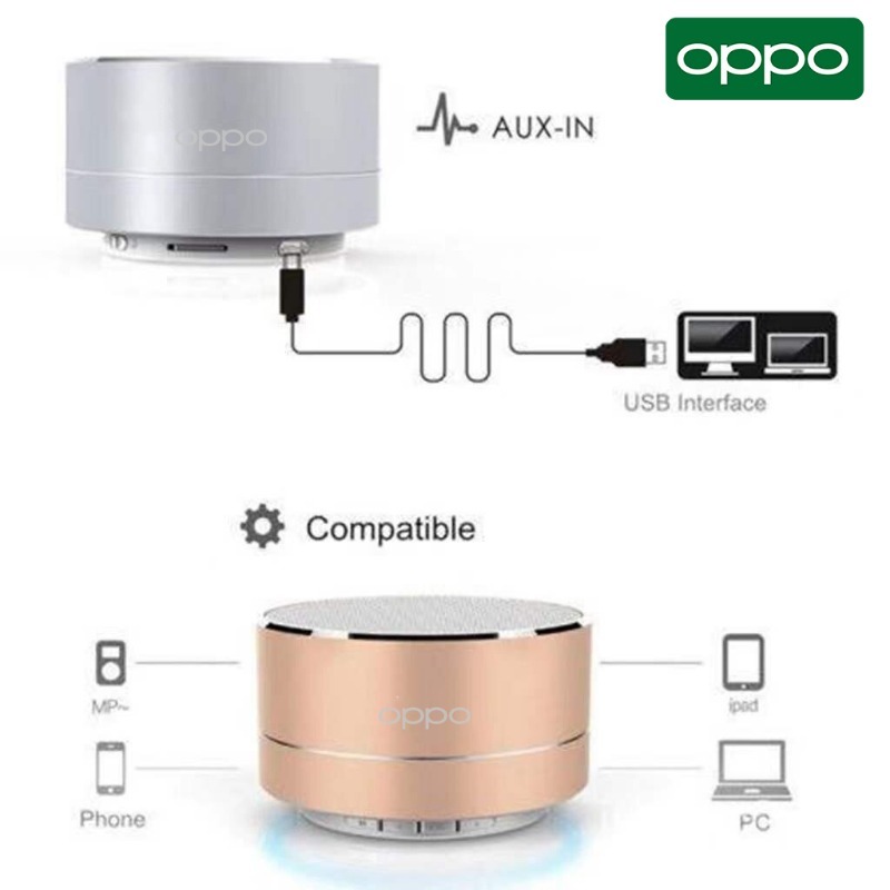 【Ready Stock+FREE Shipping+COD 】OPPO-A10 Wireless Bluetooth Audio Mobile Phone Subwoofer Mini Card Computer Outdoor Portable Sound Box Lock and Load Spray High. 