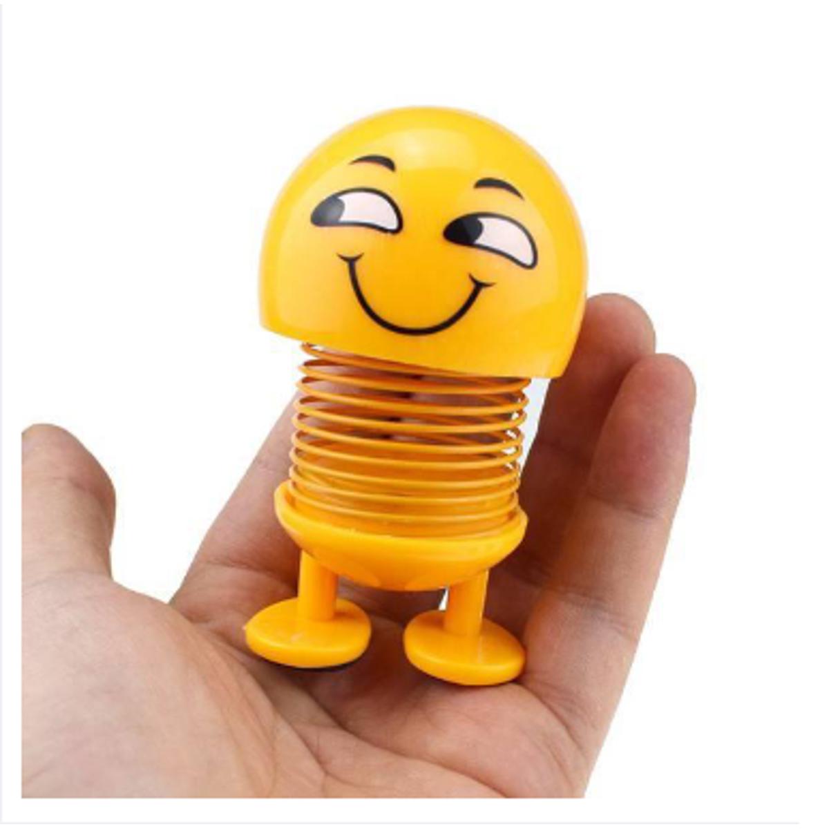 Emoji Smile Face Spring Shaking Head Bouncing Doll Toys- 1 Pcs