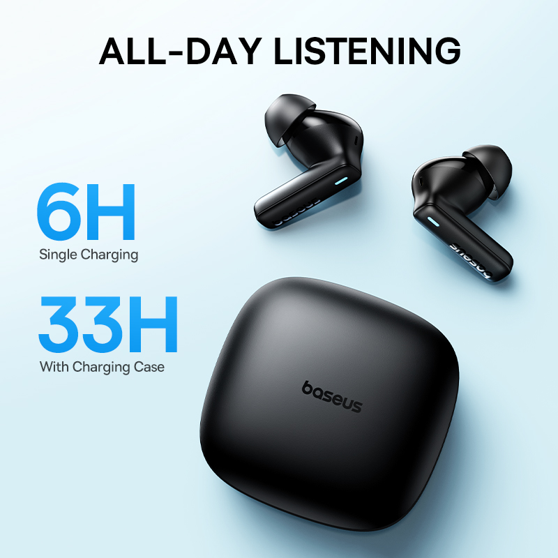 Baseus Bowie E19 Wireless Earphones Bluetooth 5.3 Big Bass 12mm Drivers IPX5 Waterproof Earbuds 33Hrs Battery Life Headphones. 