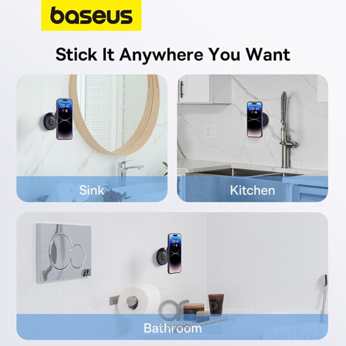 Baseus MagPro Foldable Magnetic Phone Holder 360° Rotatable Adjustable Arm Wall-Mounted Stand. 