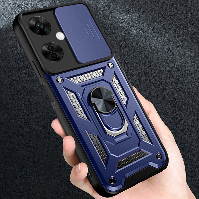 New Phone Case For OnePlus Nord N30 Cover Car Foldable Metal Bracket Sliding Camera Protection Hard Shockproof for One Plus Nord N30 Case