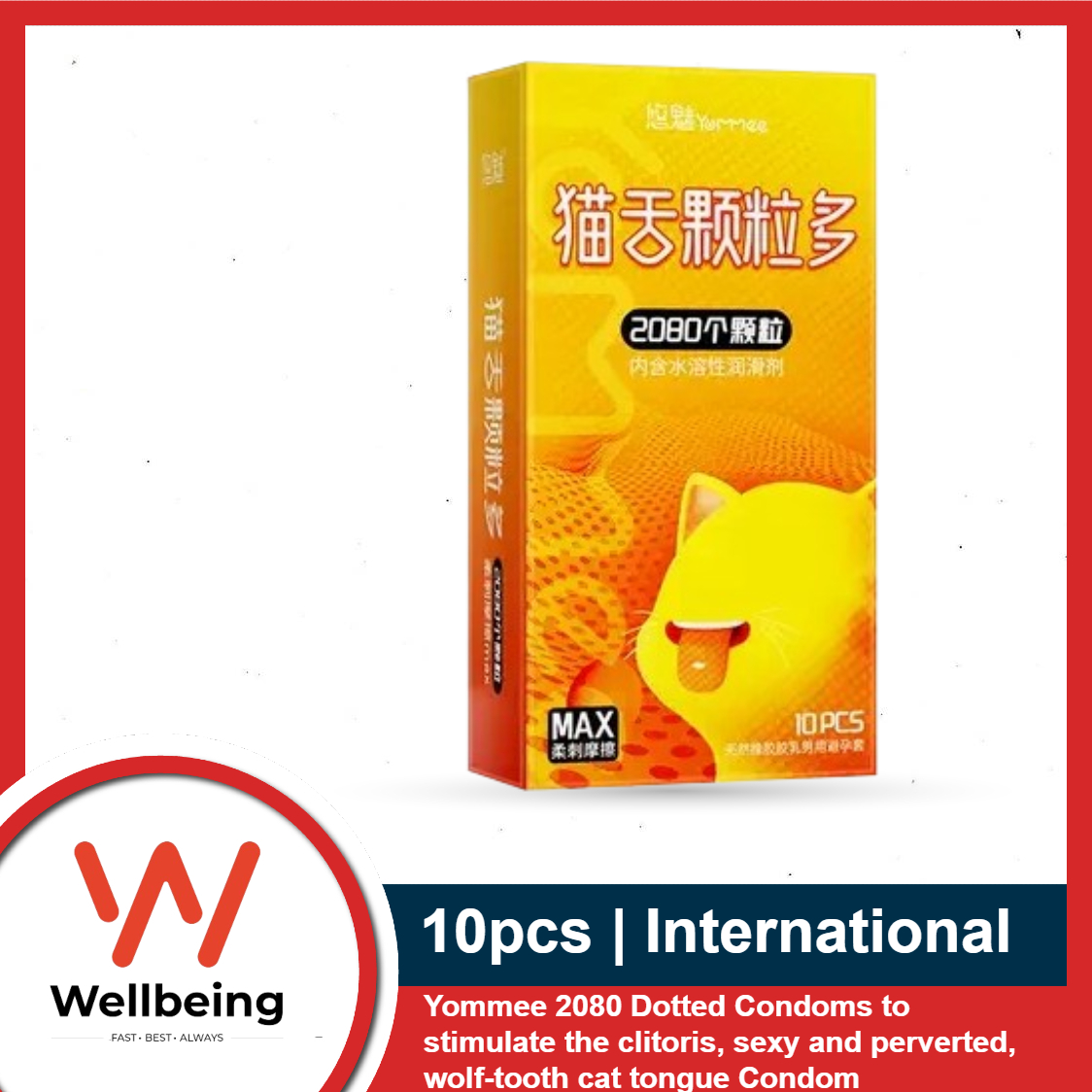 Wolf Tooth 3D Large Dots Condom for Men Women With Soft Spikes Dots 10pcs Pack | Brand- G POINT. 