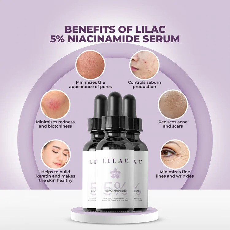 LILAC NIACINAMIDE SERUM 5% (30ml). 