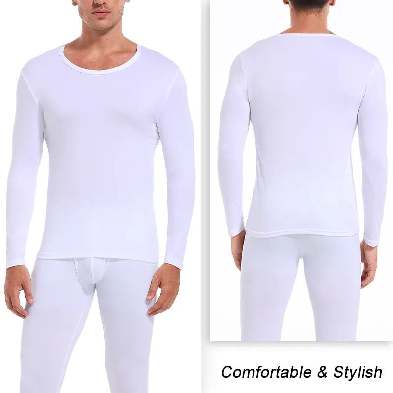 Thermal Underwear for Men Long Johns with Fleece Lined Sport Base layer in Cold Weather Winter. 