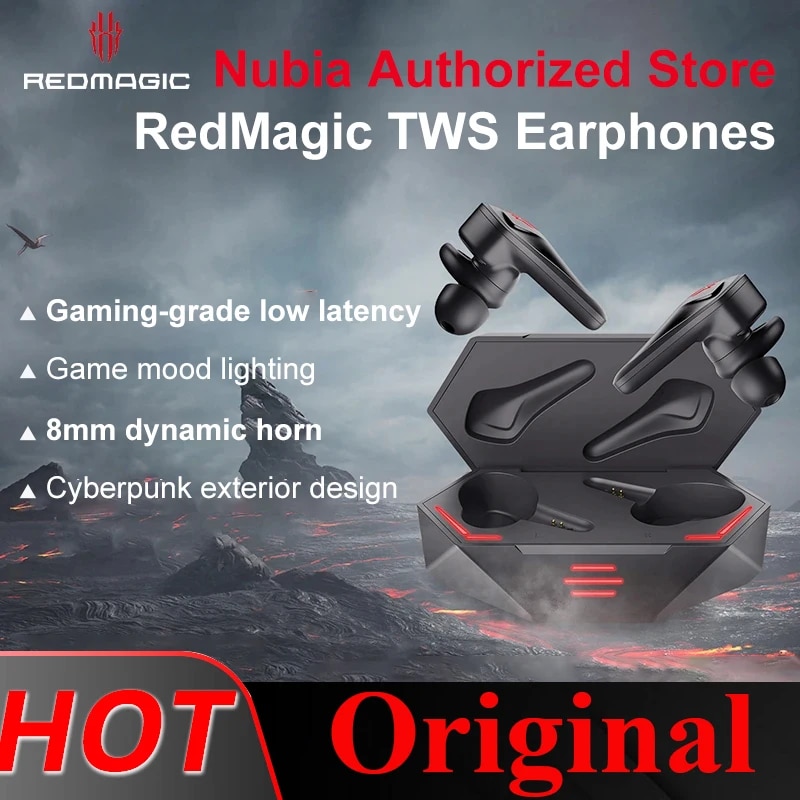 Original Global Version NUBIA RedMagic TWS Gaming Earphone Wireless Bluetooth Cyberpods RedMagic DAO TWS Earbuds 39ms low latenc