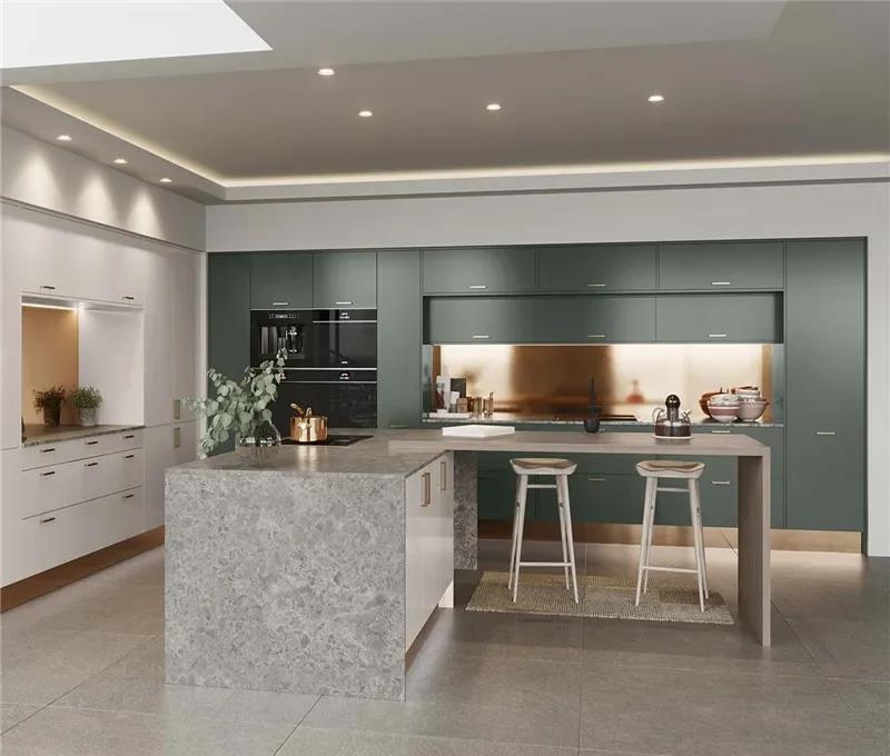 Complete kitchen cabinets with smart doors and ready-made kitchen modular islands. 