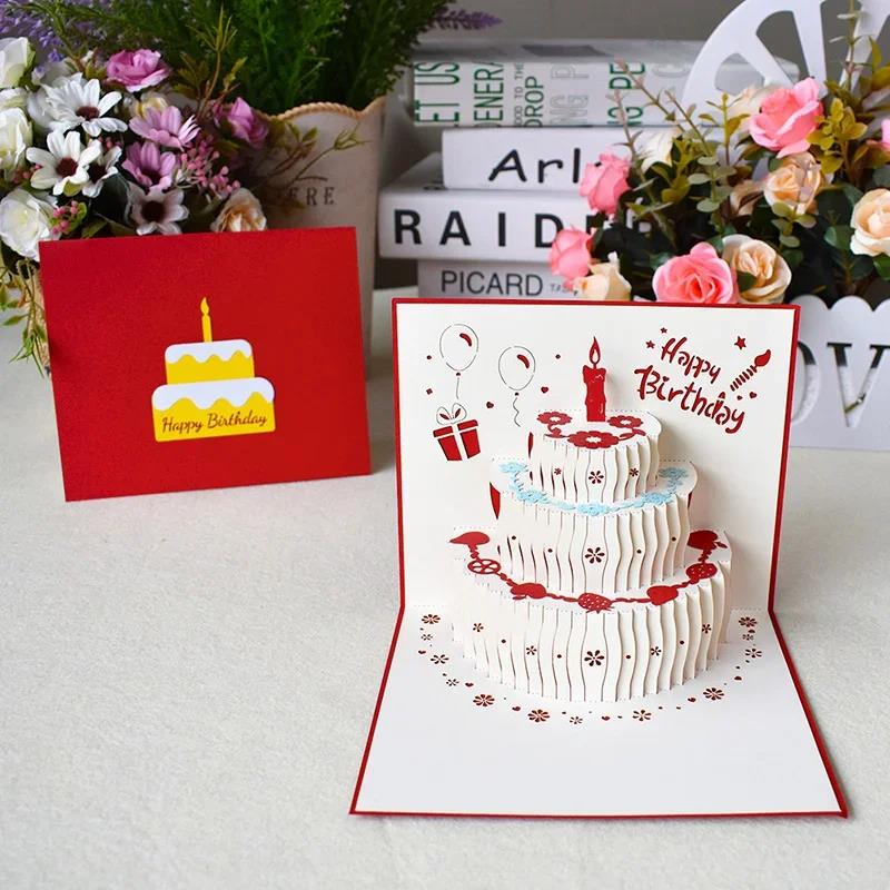 Musical Birthday Greeting Cards 3D Pop Up Gift Card with Led Music gift cards with envelope wedding decorations for tables LaoXzhongX. 