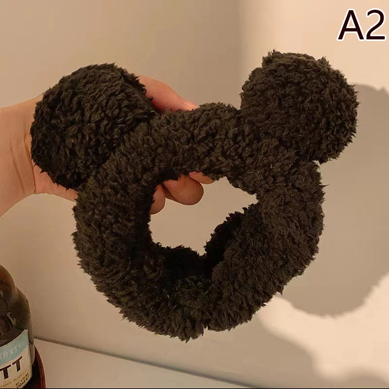 Velvet Animal Bear Ears Wash Face Headwear Furry Headband Cute Elastic Fullhouse. 