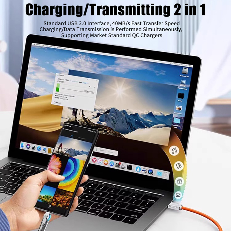 ZHIKE Charger for Android Type C Micro USB iOS 3 in 1 Connector Super Fast Charging cord with Adaptor 240W Data Cable Maximum Support 120Watts 6A and Adapter Silicone Zinc Alloy Charging Cable for iPhone IOS Xiaomi OPPO VIVO Huawei Samsung Galaxy. 