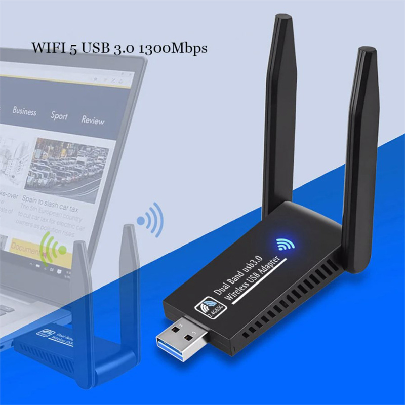 1300Mbps USB Wifi Adapter Dual Band 5.8Ghz 2.4GHz USB 3.0 Wi-fi Receiver Wireless Network Card Adaptador Antenne Tetuo. 