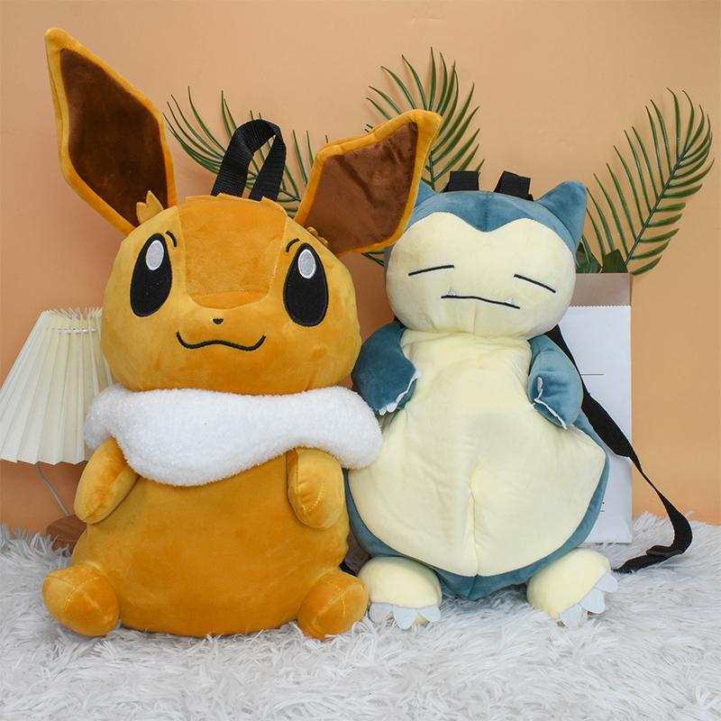 New Pokemon Backpack Plush Suffed Toy Pikachu Eevee Mew Gengar Snorlax Charizard Mimikyu Backpack Kawaii Kirby Shoulder Bag. 