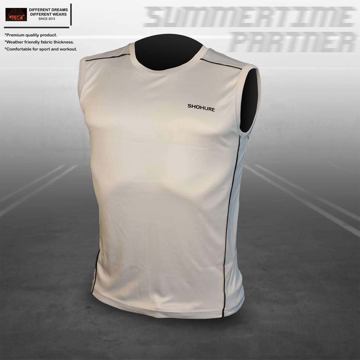Shohure Grey Color Tank Top
