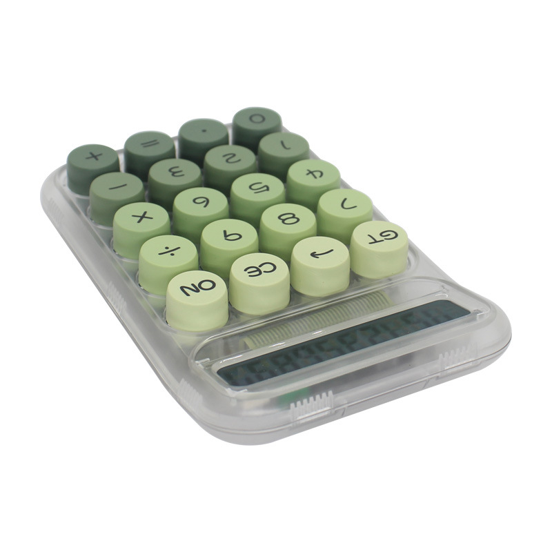 Simple gradient color keyboard transparent shell 10-digit desktop electronic office gift calculator cross-border wholesale. 