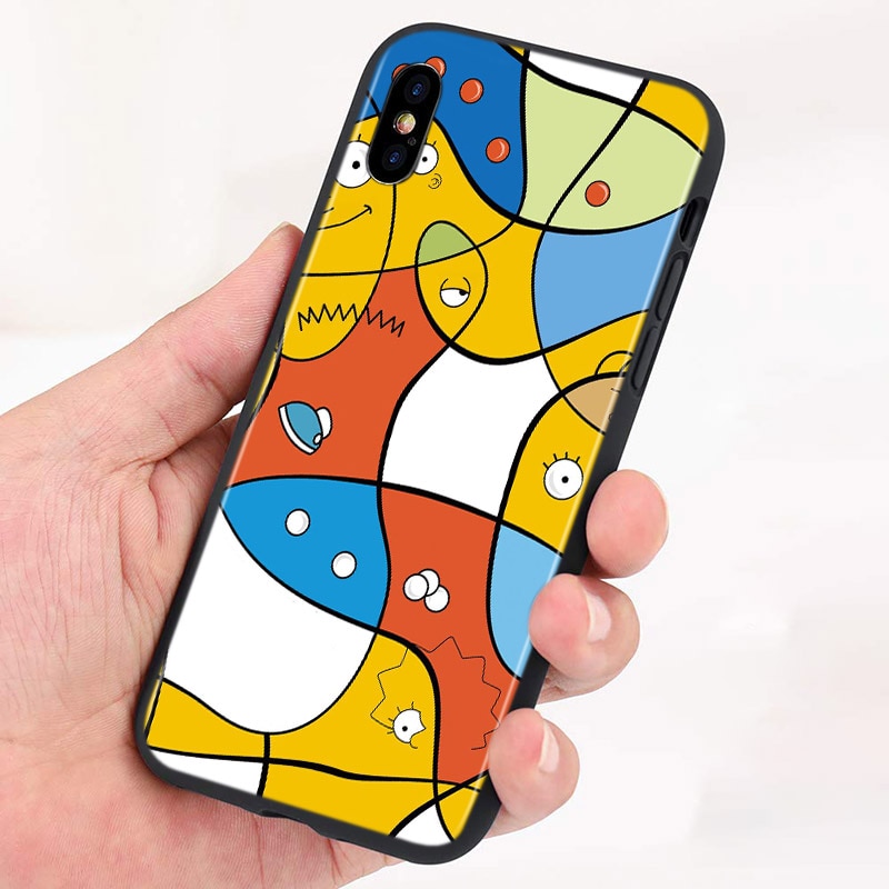 The Simpsons For Apple iPhone 15 14 13 12 11 Pro Max Mini XS X XR 7 8 6 Plus 5S Silicone Black Phone Case Coque Capa. 