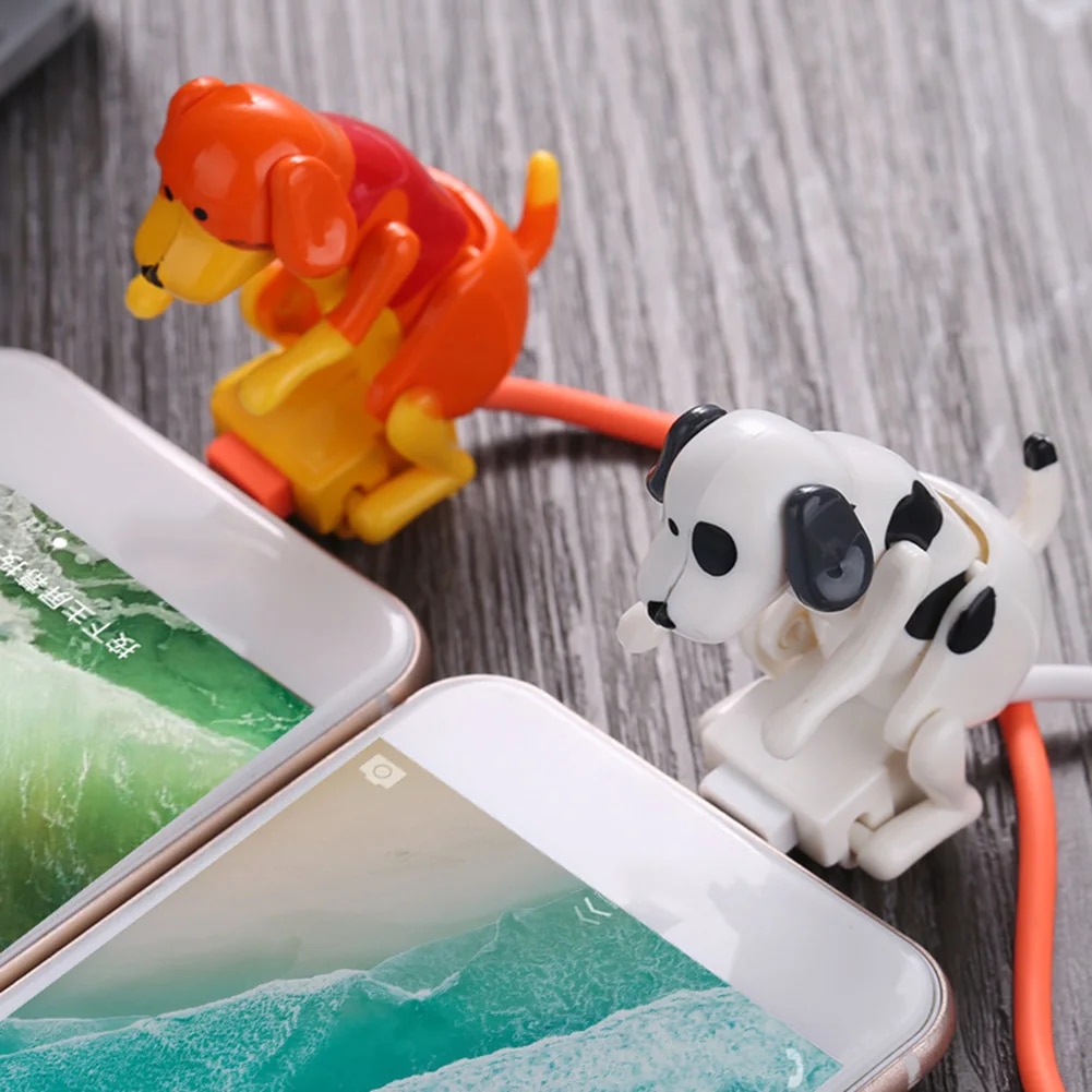 Funny Humping Dog Fast Charger Cable Micro USB Charging Data Cable For iPhone IOS/Android Mobile Phone Charging Line Prank Gifts. 