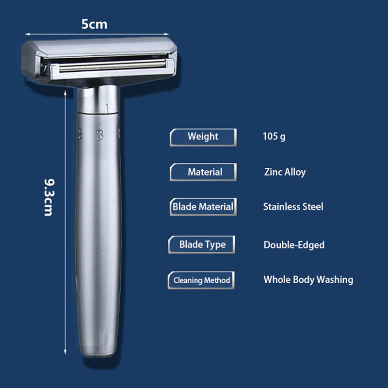 Whityle Adjustable Safety Razor Double Edge Shaving Razor With Auxiliary Rolling Axis For Man 10 pcs Blades Inside. 