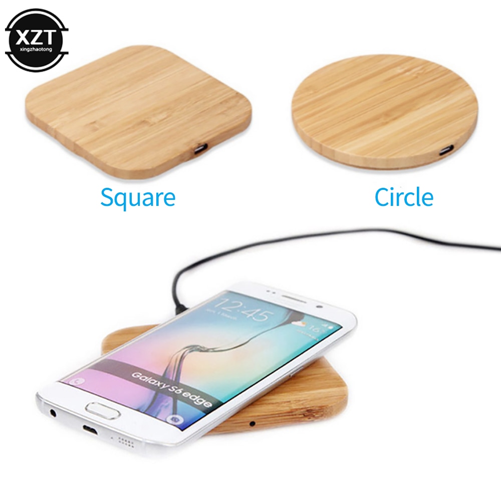 Portable Qi Wireless Charger Slim Wood Charging Pad For Apple iPhone 8 Plus X Charger For Samsung S6 S7 S9 S8