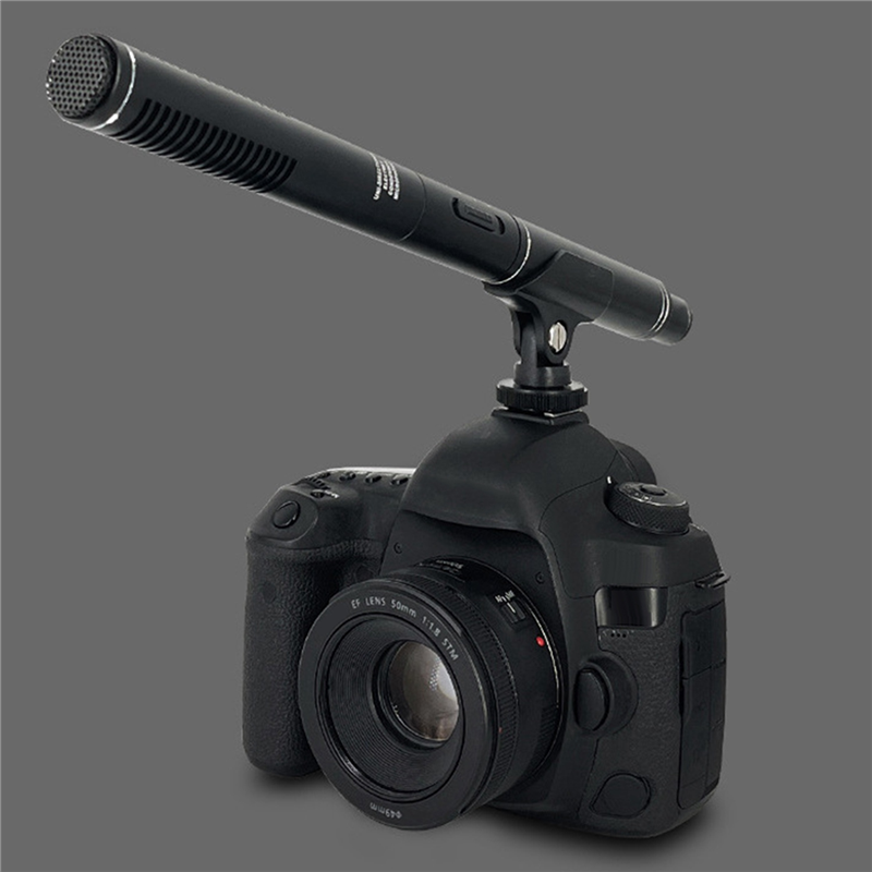 Professional Wireless Condenser Microphone Interview Recording Vlog Live Mic Super-Cardioid for DSLR Camera Durable Easy Install Easy to Use. 