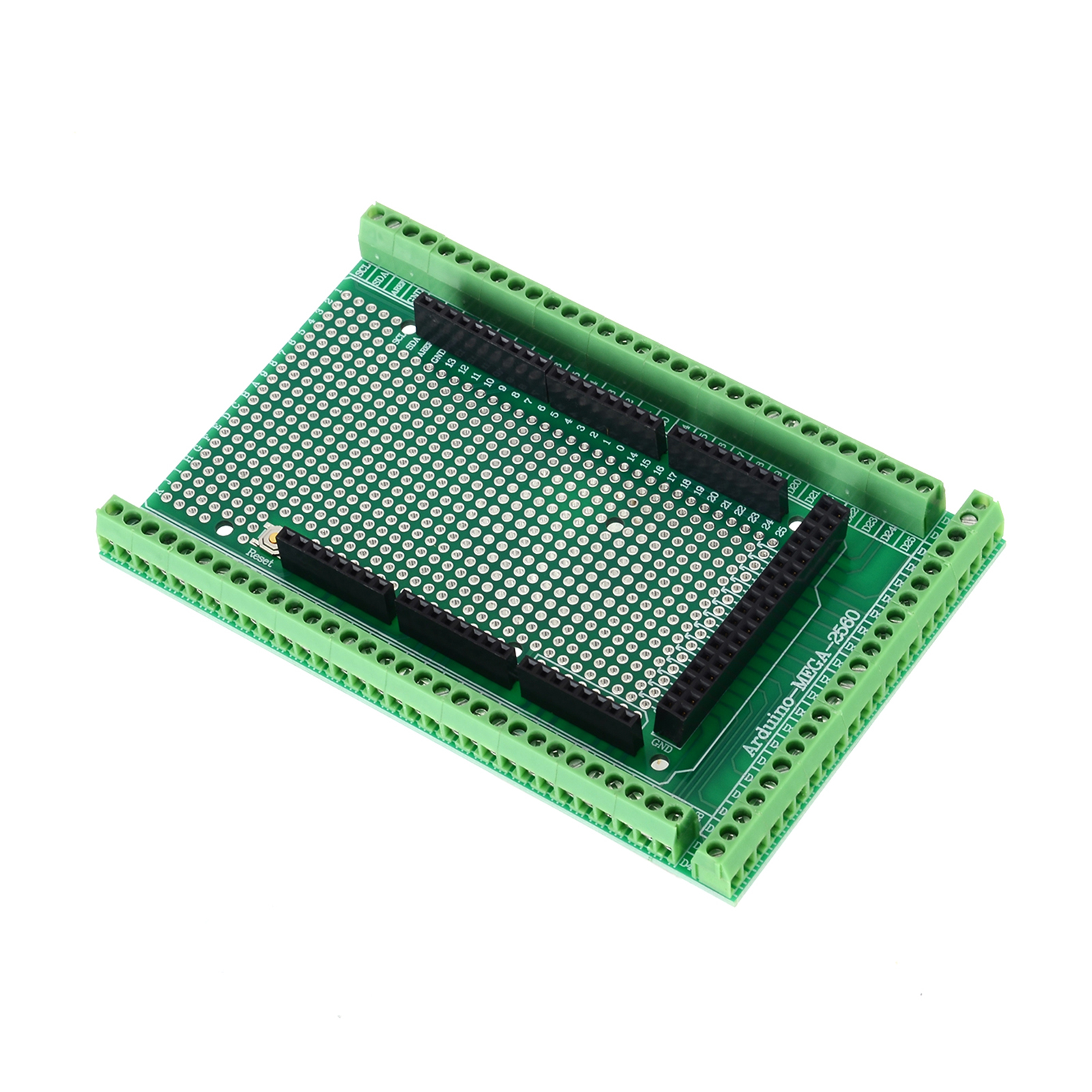 Terminal Block Shield Board Set Parts Prototype PCB Terminal Block Female Header Sockets Compatible with Arduino MEGA-2560. 