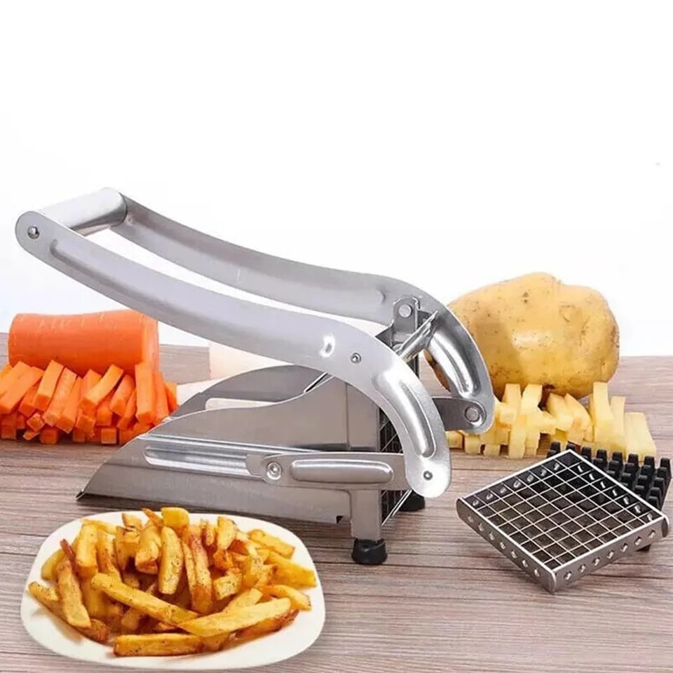 Commercial Stainless Steel 2-Blade French Fry Cutter Machine, Potato Chipper, Fries Slicer, Multi-Function Home Potato Chopper for Vegetable, Fruit. 