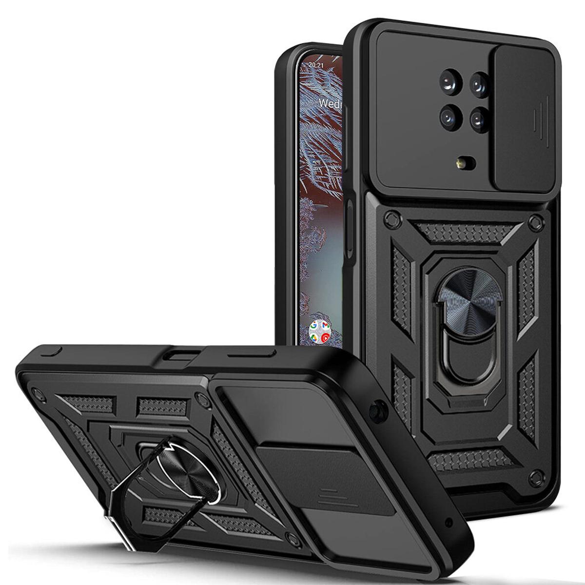 For Nokia G10 Case Armor Ring Slide Push Pull Window Camera Protect Ring Kickstand For Nokia G20 Cover