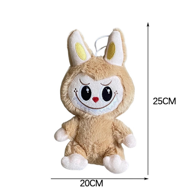 Cross-Border New Automobiles Curtain Cloth Cute Color labubu Pop Mart Stuffed Plush 8 Inch Doll Wholesale in Stock. 