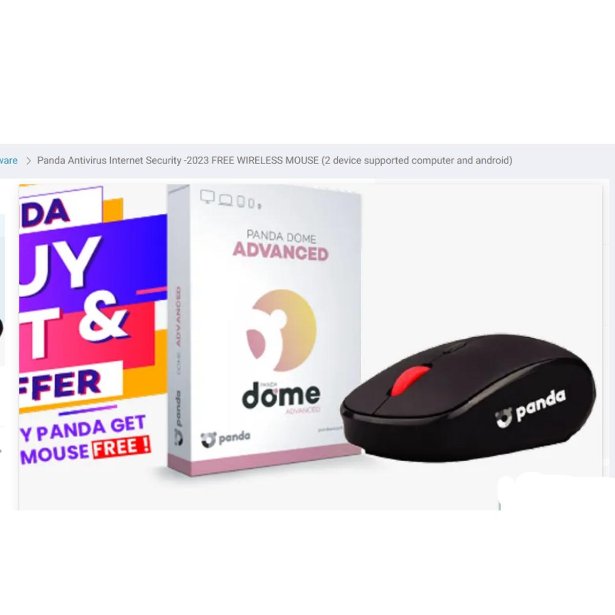Panda Antivirus Internet Security -2023 FREE WIRELESS MOUSE (2 device supported computer and android)