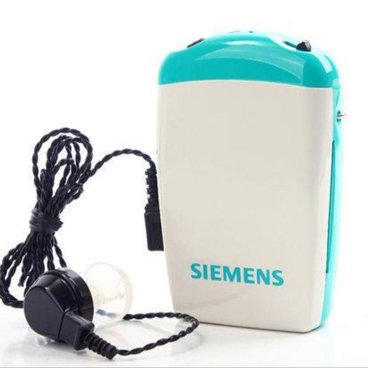 Siemens Amiga High Quality Pocket Type 2 pin Hearing Aid Sound Amplifier with storage box Germany Made