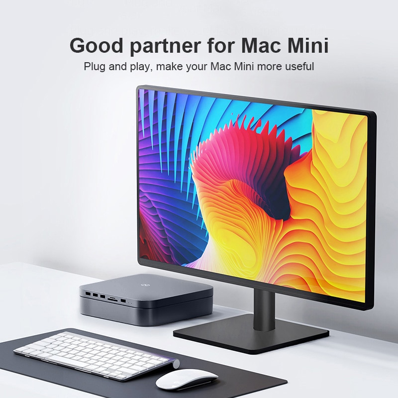 Hagibis USB C Hub with Hard Drive Enclosure Type C Docking Station 2.5 SATA NVME M.2 SSD Case 4K DP USB3.0 M1 M2 for Mac Mini. 