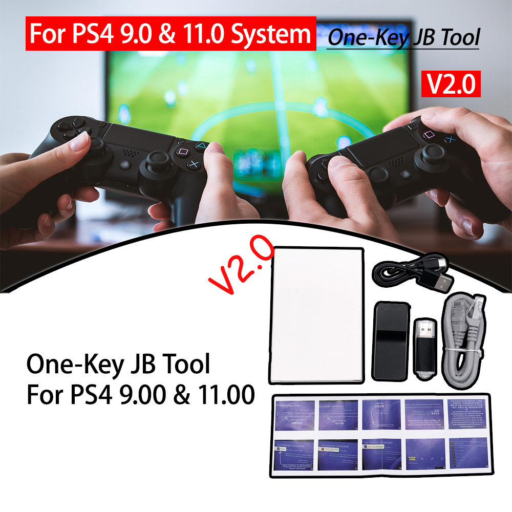 V2.0 One Key JB Tool USB Adapter For PS4 FW 9.0 11.0 System PPPwn Dongle With Ethernet Type-C Cable For PS4 9.00 11.00 JB