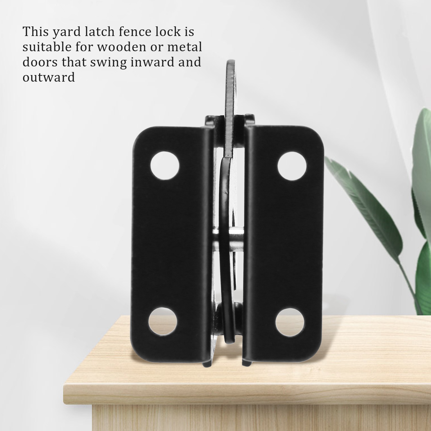 Self Locking Gate Latch Automatic Gravity Lever Fence Gate Lock for Wood Fence Gate Door Latches Steel Black. 