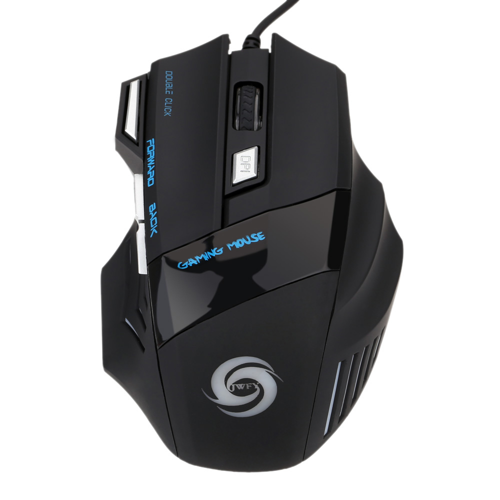 3200 DPI 7 Button 7D LED Optical USB Wired Gaming Mouse Mice for Laptop PC Professional Gamer Adjustable Black. 