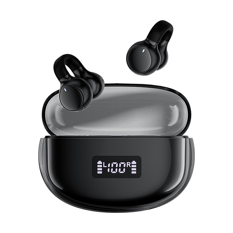 Bluetooth Headset Ear Clip Type No Ear Bone Conduction Large Power Call Noise Reduction Ear Hanging Headset Cross-border Exclusive. 