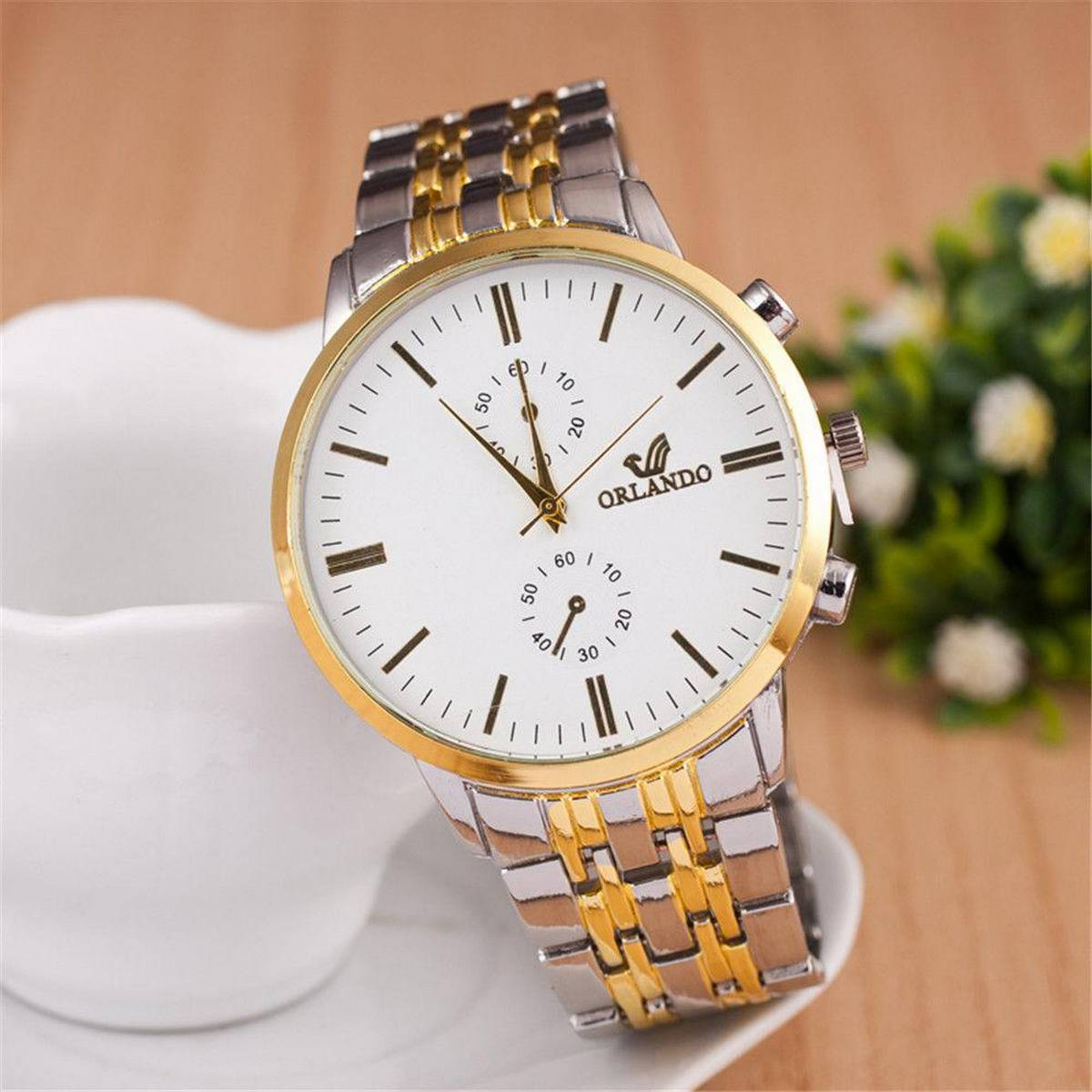NEW）Men's Gold Steel Belt Orlando Watches Lady Simple Business To - Main Image