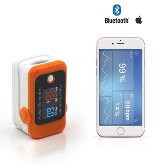 BM1000-OBT BerryMed Bluetooth Pulse Oximeter (Orange). 