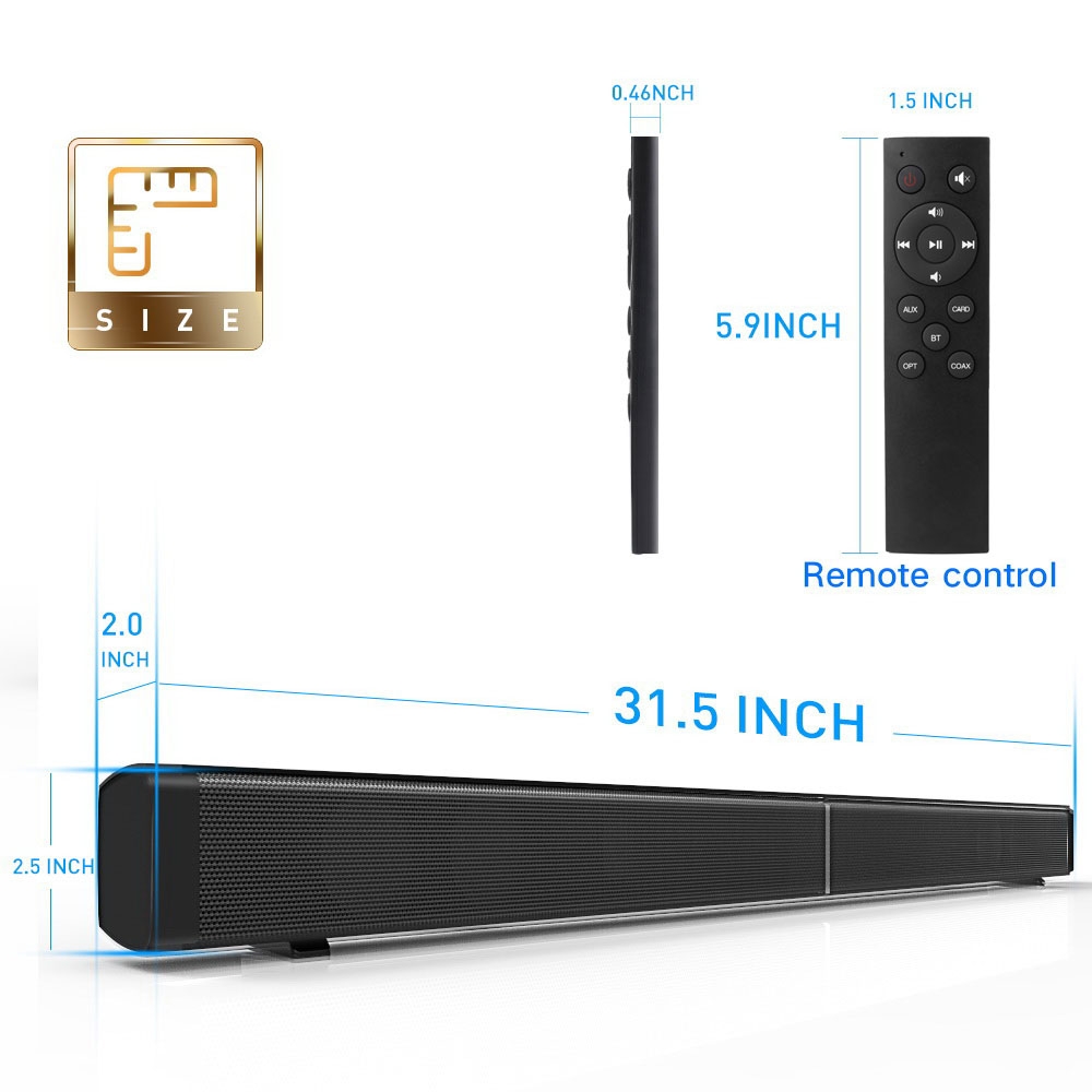Soundbar LP-09 Home Theater Bluetooth Wireless Sound Bar Speaker with Remote Control. 