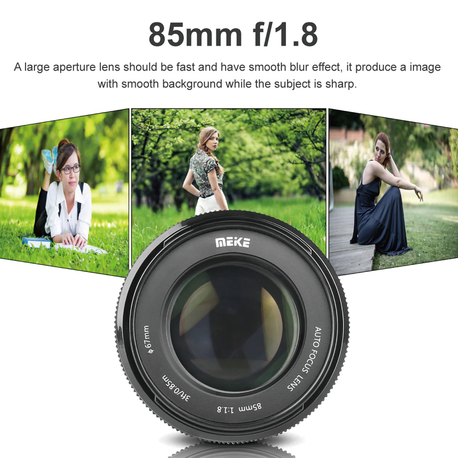 Meike 85mm F1.8 Auto Focus Full Frame Aspherical Medium Telephoto Portrait Prime Lens for Canon EOS EF Mount DSLR Cameras. 