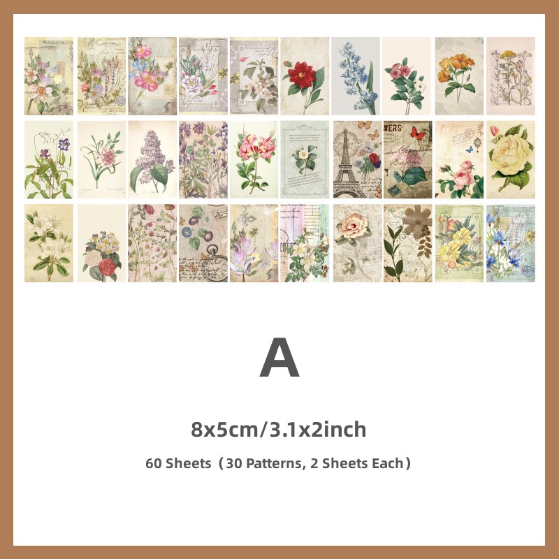 RHS Online 60PCS Past Notes Series Basic Material Paper DIY Album Journal Planner Diary Crafts Scrapbooking