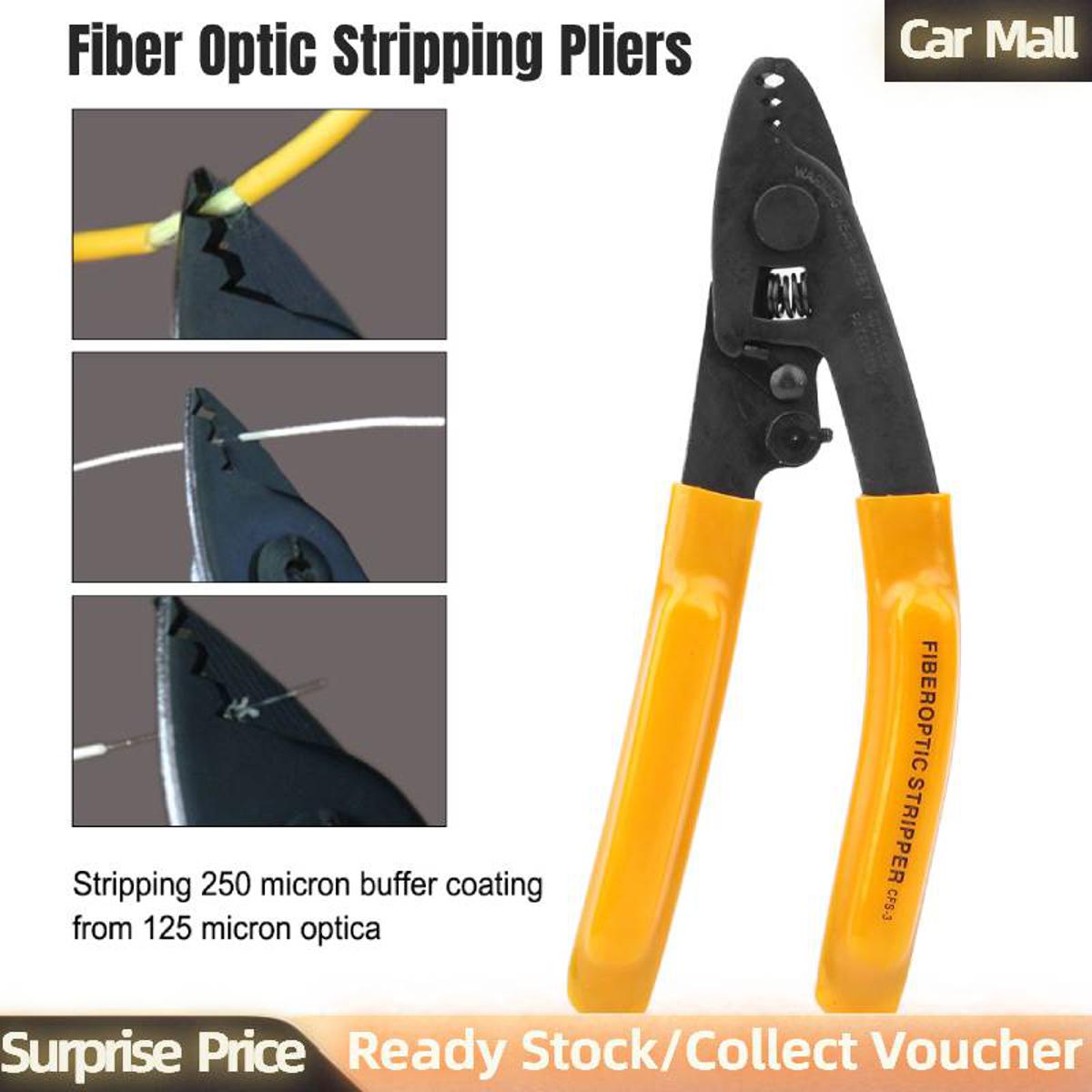 Hand Stripper Fiber Optic Stripping Pliers 3 Port Hole Ergonomic with Hex Socket Wrench