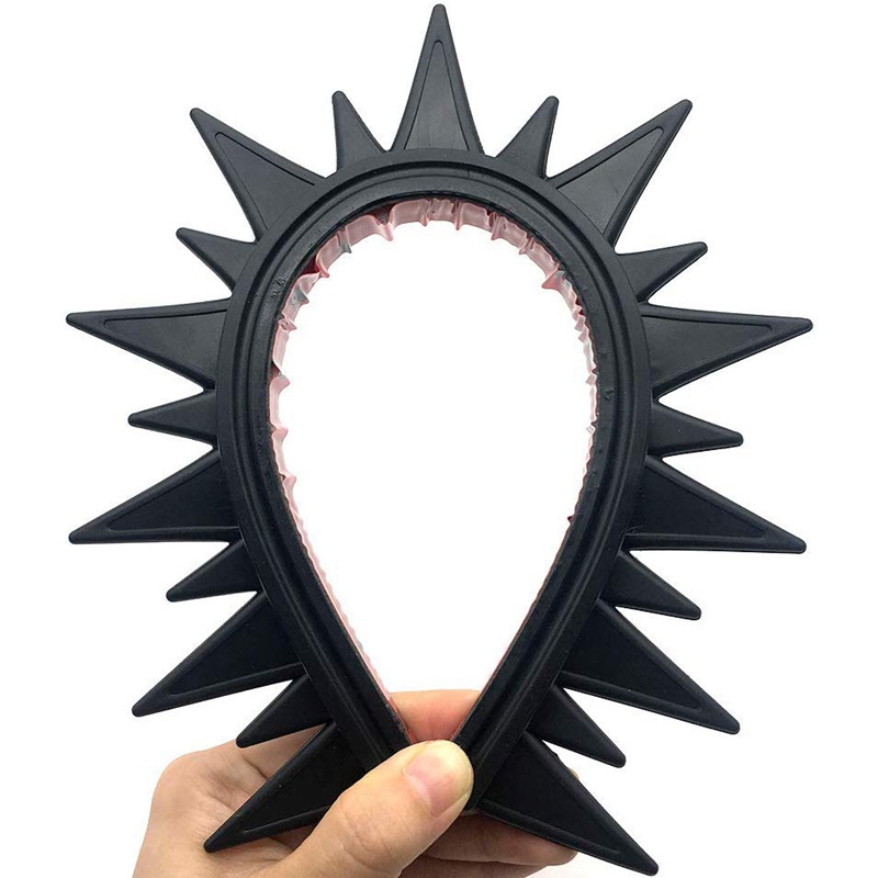 Reflective Motorcycle Helmet Mohawk Spikes Rubber Saw with Red Helmet Decals(Helmet Not Included). 