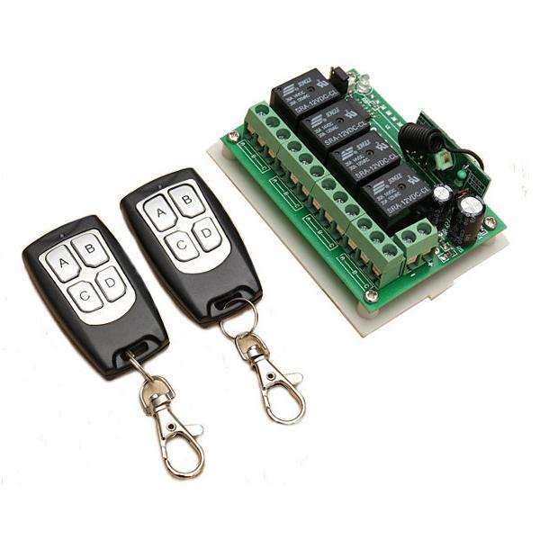 12V 4CH Channel 433Mhz Wireless Remote Control Switch Integrated Circuit With 2 Transmitter DIY Replace Parts Tool Kits. 