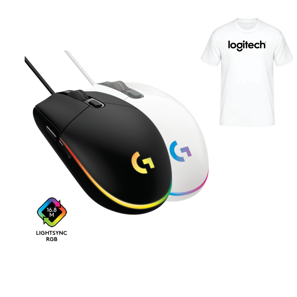 Logitech G102 Light Sync Gaming Mouse with Customizable RGB Lighting, 6 Programmable Buttons, Gaming Grade Sensor, 8 k dpi Tracking,16.8mn Color, Light Weight