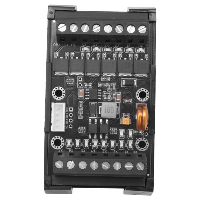 FX1N-14MT PLC Industrial Control Board Spare Parts Accessories Case+USB-TTL Cable PLC Module Analog Input/Output with Guide Rail. 